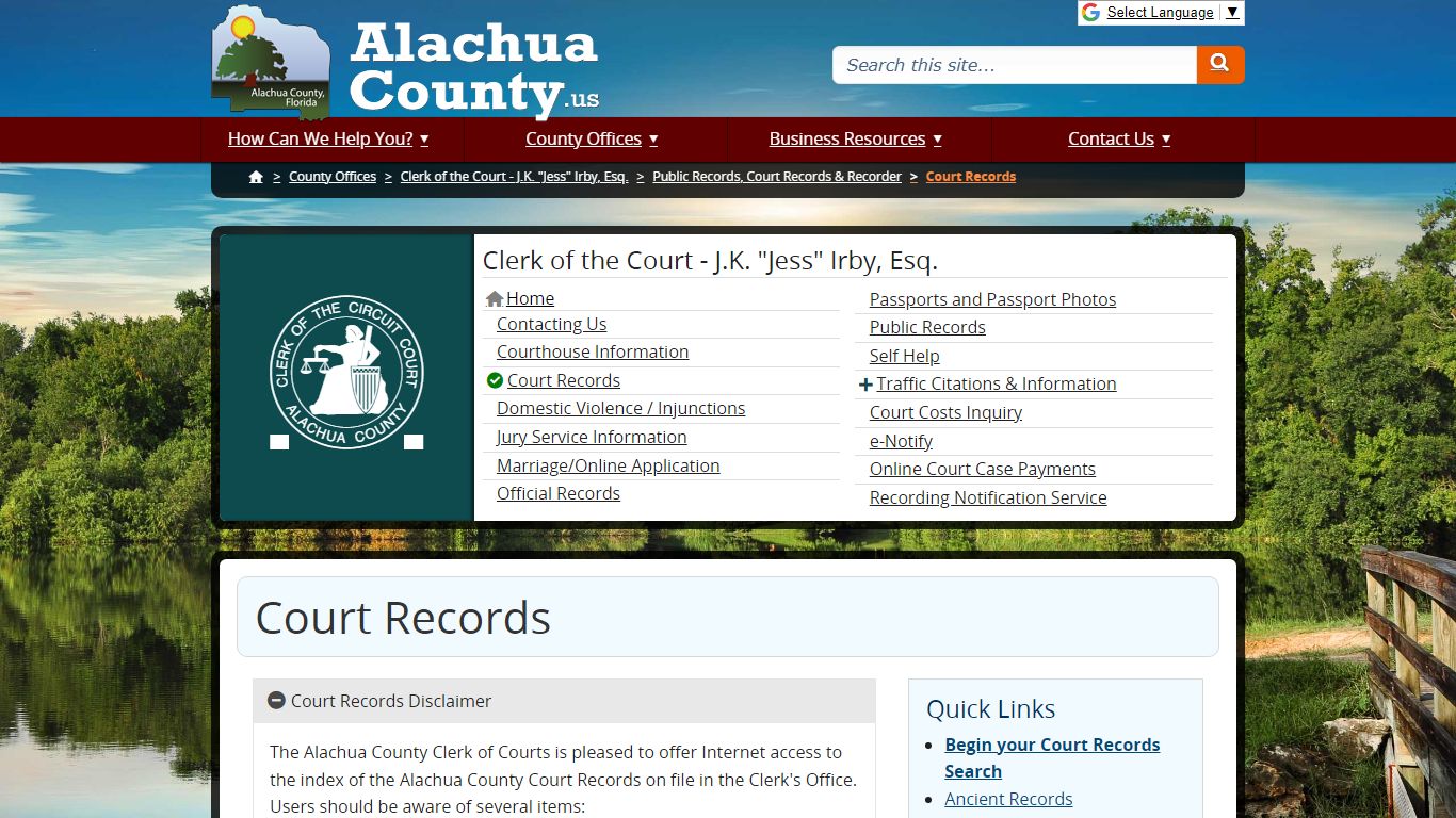 Court Records - Alachua County, Florida